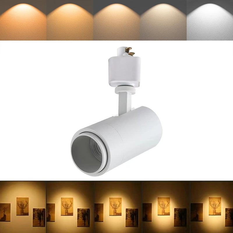 Ajbvp 5CCT LED Track Lighting Heads 12W Dimmable,Zoomable Beam15°/24°/36°/45°/60°,2700K/3000K/3500K/4000K/5000K,Single Circuit H Track Lighting Heads Ceiling Fixtures Art Lighting (5CCT-White) - Image 1
